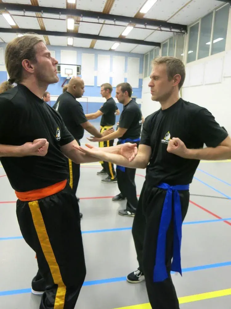 Partneroefeningen tijdens de Wing Chun training
